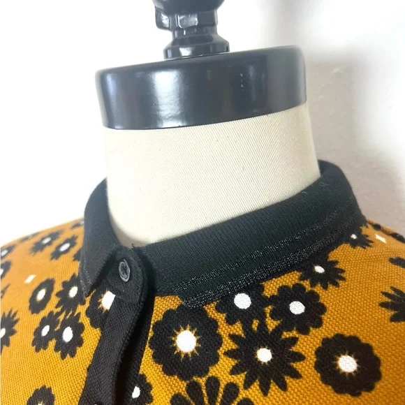 AMY WINEHOUSE FRED PERRY Floral Twin Tipped Black Orange Tennis Polo Shirt S M 8 - Picture 3 of 15